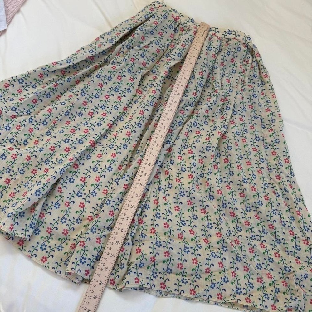 Celine vintage 70s floral cream skirt womens 40 - Picture 3 of 5
